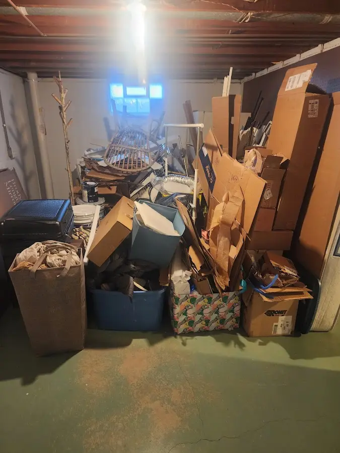 Roll-off dumpster container at job site for 8 Yard Dumpster Rental in Slaughterville